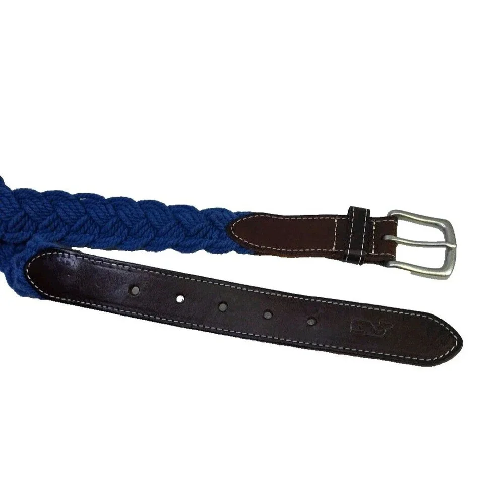 Vines By Shep & Ian Men's Size 30 Blue/ Brown Woven Fabric Golf Belt